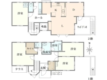 【神奈川県/横浜市都筑区荏田南】横浜市都筑区荏田南4丁目　中古戸建て 間取り図