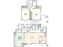 【神奈川県/横浜市都筑区荏田南】横浜市都筑区荏田南4丁目　中古戸建て 間取り図