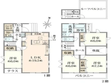 【東京都/練馬区上石神井】練馬区上石神井3丁目　新築戸建 間取り図