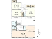 【東京都/狛江市西野川】狛江市西野川2丁目　戸建 間取り図