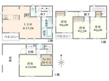 【神奈川県/川崎市高津区坂戸】高津区坂戸3丁目　戸建 間取り図
