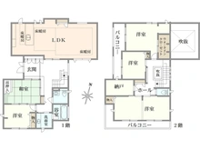 【大阪府/枚方市東中振】枚方市東中振2丁目　戸建 間取り図