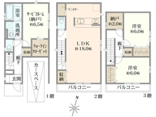 【東京都/西東京市富士町】西東京市富士町6丁目新築戸建　1号棟 間取り図
