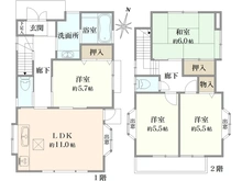 【神奈川県/横浜市泉区中田西】泉区中田西4丁目　中古戸建 間取り図
