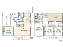 【神奈川県/横浜市青葉区もえぎ野】青葉区もえぎ野　中古戸建 間取り図