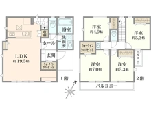 【神奈川県/横浜市緑区長津田】緑区長津田2丁目　新築戸建　N号棟 間取り図