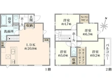 【東京都/国分寺市高木町】国分寺市高木町3丁目　新築戸建 1号棟 間取り図