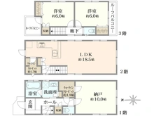 【東京都/中野区野方】中野区野方2丁目　新築戸建B棟 間取り図