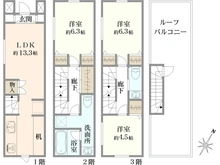 【東京都/北区田端新町】北区田端新町一丁目　戸建 間取り図