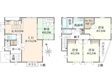 【神奈川県/横浜市磯子区森】磯子区森4丁目　中古戸建て 間取り図