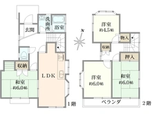 【神奈川県/横浜市旭区四季美台】横浜市旭区四季美台　中古戸建 間取り図