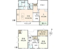【埼玉県/さいたま市中央区大戸】さいたま市中央区大戸3丁目　戸建て 間取り図