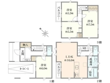 【埼玉県/蕨市錦町】蕨市錦町1丁目　5号棟 間取り図