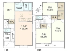 【埼玉県/川口市戸塚東】 川口市戸塚東2丁目新築戸建　C号棟 間取り図