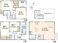 【埼玉県/さいたま市緑区原山】さいたま市緑区原山1丁目　戸建 間取り図