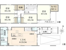 【埼玉県/さいたま市南区太田窪】さいたま市南区太田窪5丁目　2号棟　新築戸建 間取り図