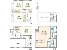 【埼玉県/さいたま市南区鹿手袋】さいたま市南区鹿手袋1丁目　新築戸建 間取り図