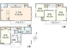【埼玉県/戸田市喜沢】戸田市喜沢2丁目　新築戸建C号棟 間取り図