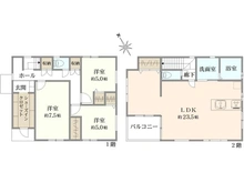 【千葉県/流山市松ケ丘】流山市松ケ丘6丁目／新築戸建 間取り図