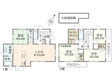 【千葉県/流山市東初石】流山市東初石1丁目／戸建 間取り図