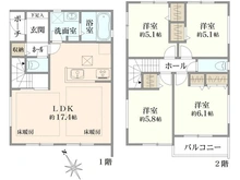 【千葉県/柏市豊四季】柏市豊四季／新築戸建て　A号棟 間取り図