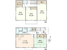 【千葉県/松戸市五香南】松戸市五香南1丁目／戸建 間取り図