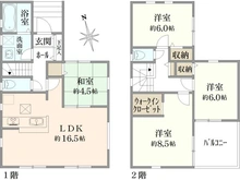 【千葉県/船橋市夏見台】船橋市夏見台1丁目／新築戸建2号棟 間取り図
