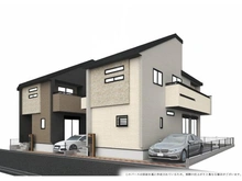 【千葉県/船橋市芝山】船橋市芝山五丁目　新築戸建2号棟 完成予想図：全２棟／手前側