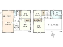 【千葉県/八千代市大和田新田】八千代市大和田新田　中古戸建 間取り図