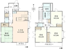 【千葉県/船橋市東船橋】プラウドシーズン東船橋ガーデンアベニュー 間取り図