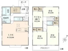 【千葉県/船橋市夏見台】船橋市夏見台5丁目　中古戸建 間取り図