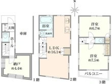 【東京都/江東区北砂】江東区北砂3丁目 戸建 間取り図