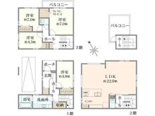 【東京都/豊島区西池袋】豊島区西池袋4丁目新築戸建 間取り図