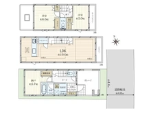 【東京都/台東区根岸】台東区根岸3丁目　新築戸建　1号棟 間取り図
