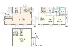 【東京都/世田谷区成城】世田谷区成城一丁目　戸建て 間取り図