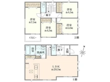 【神奈川県/平塚市東中原】～新築戸建～ 平塚市東中原2丁目　2号棟/全2棟 間取り図
