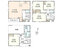 【神奈川県/川崎市川崎区小田】川崎市川崎区小田5丁目　新築戸建 A棟／全6棟 間取り図