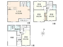 【神奈川県/川崎市川崎区小田】川崎市川崎区小田5丁目　新築戸建 D棟／全6棟 間取り図