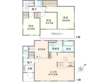 【東京都/町田市玉川学園】町田市玉川学園1丁目　新築戸建 間取り図