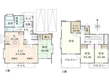 【東京都/町田市能ヶ谷】町田市能ヶ谷6丁目　戸建 間取り図