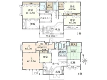 【東京都/町田市三輪緑山】町田市三輪緑山2丁目　戸建 間取り図