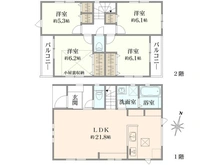 【神奈川県/茅ヶ崎市緑が浜】茅ヶ崎市緑が浜新築戸建　2号棟 間取り図