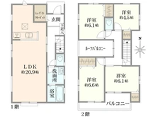 【東京都/町田市成瀬台】町田市成瀬台1丁目　新築戸建 間取り図