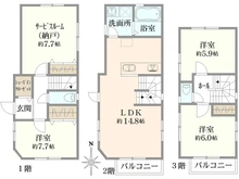 【神奈川県/横浜市西区西戸部町】横浜市西区西戸部町2丁目　新築戸建 間取り図