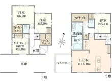 【神奈川県/横浜市中区豆口台】横浜市中区豆口台　新築戸建 間取り図