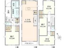 【神奈川県/横浜市港北区菊名】横浜市港北区菊名3丁目　新築戸建 間取り図