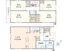 【神奈川県/横浜市保土ケ谷区仏向町】横浜市保土ケ谷区仏向町　新築戸建　1号棟/全2棟 間取り図