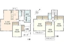 【神奈川県/横浜市磯子区森が丘】横浜市磯子区森が丘2丁目戸建 間取り図
