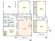 【神奈川県/横浜市港北区菊名】港北区菊名3丁目　中古戸建て 間取り図