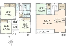 【神奈川県/横浜市南区唐沢】南区唐沢　中古戸建 間取り図